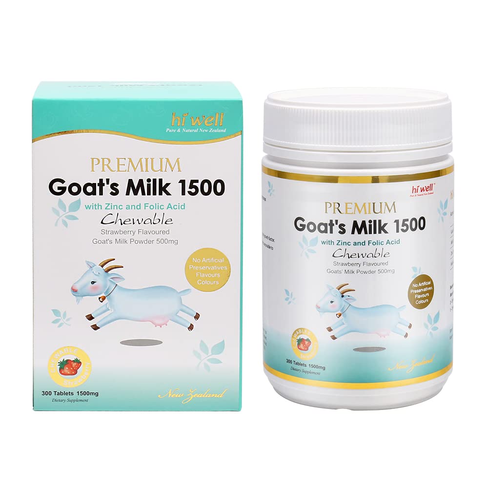 Hi Well Premium Ziegenmilch 1500 300Tablets Erdbeere