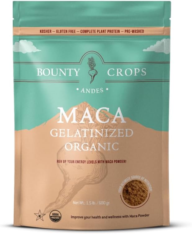 Bio Maca Pulver Gelatinisiert 24 Oz Bag (1,5 lb - 680 gr), Energie & Vitalität Booster, Non-GMO & Gluten-Free, Peruvian Superfood, Certified Organic