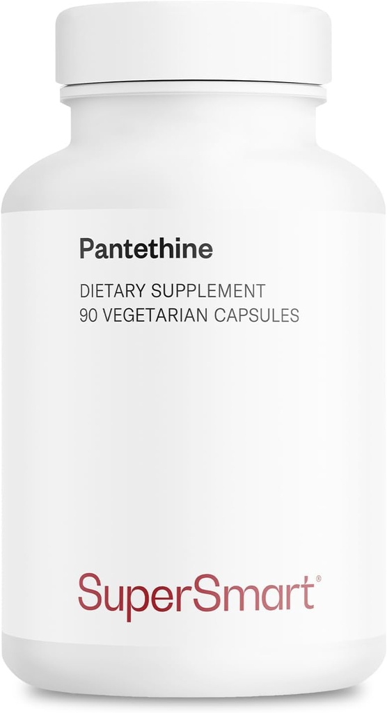 Supersmart - Pantesin Pantethine 600 mg pro Tag (Pantothenic Acid) - Active Vitamin B5 Supplement | Non-GMO & Glutenfrei - 90 Vegetarische Kapseln