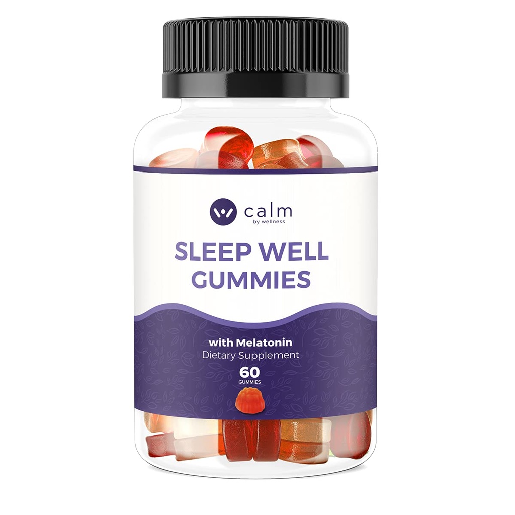 Calme par bien-être bien dormir Gummies, Gummy extra-fort avec Melatonin, supplément de soutien de sommeil naturel, 30 comtes