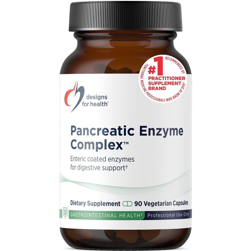 Designs für Gesundheit Pankreas-Enzyme-Komplex - Verdauungsenzyme + Bromelain Supplement - Unterstützung der Verdauung + Darmgesundheit - verzögerte Freisetzungskapsel mit Pankreas-Enzym, Ox Bile (90 Kapseln)