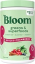 Bloom Nutrition Superfood Greens Powder, Digestive Enzyme mit Probiotika und Präbiotika, Gut Health, Bloating Relief für Frauen, Chlorella, Green Juice Mix mit Rübe Root, 25 SVG, Spiced Cranberry
