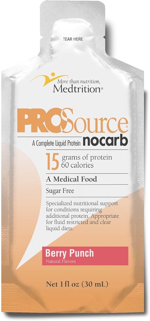 Medtrition ProSource NoCarb Berry Punch Energy Liquid Packs