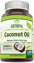 Kräutergeheimnisse Kokosöl 1000 Mg 120 Softgels Ergänzung | Non-GMO | Gluten Free | Made in USA