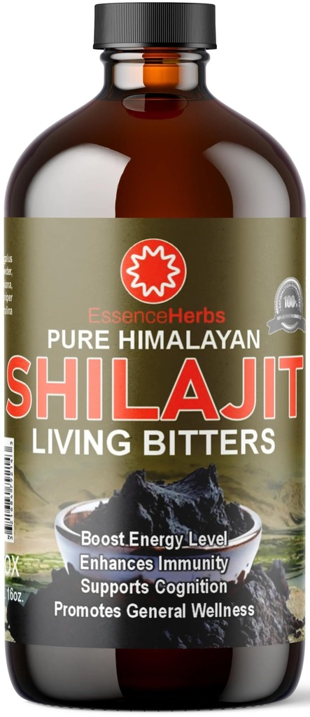 Essence Kräuter Shilajit Bitters Liquids Made with Shilajit, Moringa, Black Seed, & More (Pack of 1)