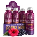BrainJuice Brain and Immune Support Shot, Glutenfreie Ergänzung Shots für Energie, Fokus, Immunität mit Vitamin D, C B, Alpha GPC & Organic Ginger Root, Huckleberry Hibiscus, 2,5 fl oz, 12 Pack