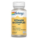 SOLARAY Vitamin B Complex 100mg - Cellular Energy, Nerve and Heart Health Support - Supplies All 8 B Complex Vitamins - Vitamin B12, B1, B2, B3, B6, Niacin, Folsäure und Biotin - Vegan, 50 Portionen
