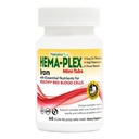 NaturesPlus Hema-Plex Fer - 60 mini-onglets à libération lente - 85 mg Fer chélaté - Santé totale du sang - avec vitamine C et bioflavonoïdes - végétalien, sans gluten - 30 portions