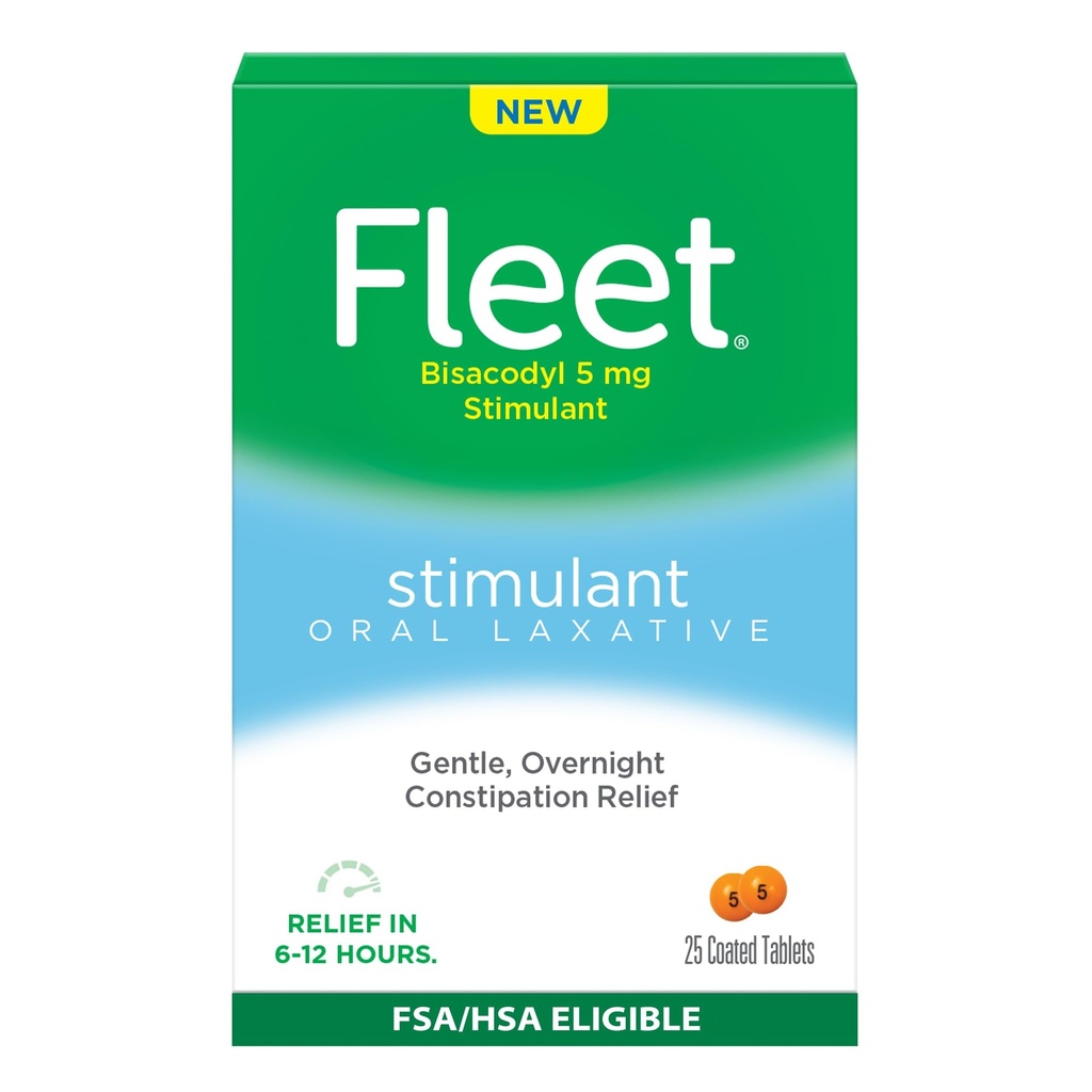 Fleet Oral Laxative Tablets für Overnight Constipation Relief für Erwachsene, Stimulant Laxative, 25 Count