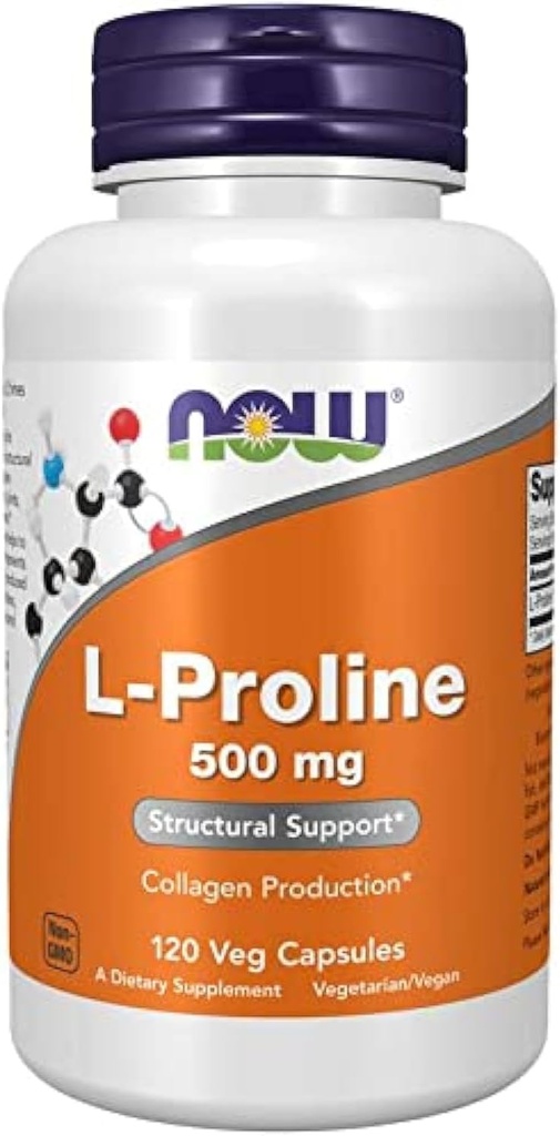 L-Proline 500 mg - 120 Veg Kapseln von NOW