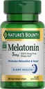 Nature's Bounty Melatonin, 100% sans médicament aide au sommeil, complément alimentaire, favorise la détente et la santé du sommeil, 5mg, 90 Softgels (paquet de 1)