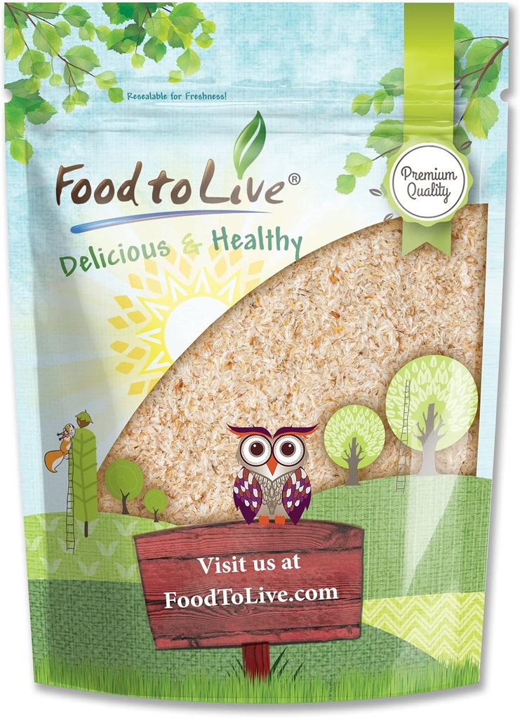 Essen zum Leben - Ganze Psyllium Husks, 12 Unzen - Pure Psyllium Husk Flakes, Unflavored, Keto, Vegan, Bulk. Große Quelle für lösliche, unlösliche Faser