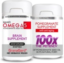 Nano Granatapfel Ergänzung CLINICALLY Proven (2-Monats-Versorgung) Gehirn Ergänzungen mit Anti Aging, Memory Pills, Omega 5 Granatapfel Ergänzung, 2 Flaschen 60ct Jeder