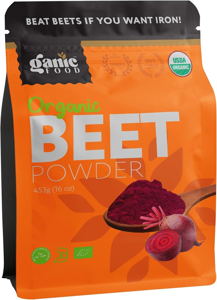 Poudre de betterave biologique, 16 onces