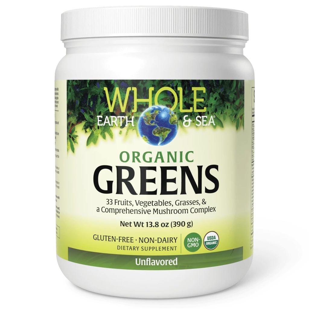 Ganze Erde und Meer von natürlichen Faktoren, Bio-Fermented Greens, Vegan Ganze Nahrungsergänzung, Unflavored, 13.8 Oz