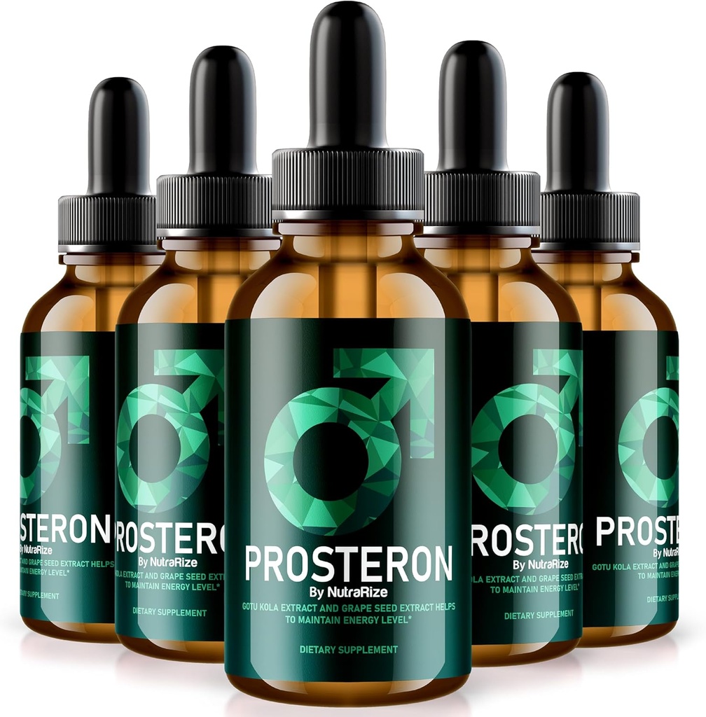 NutraRize (5 Pack) Prosteron Drops, All-Natural Prostata-Gesundheitsergänzung, Premium-Vitamin zur Unterstützung gesunder Zirkulation, offizielle Prosteron Formel Bewertungen (150 Servietten)