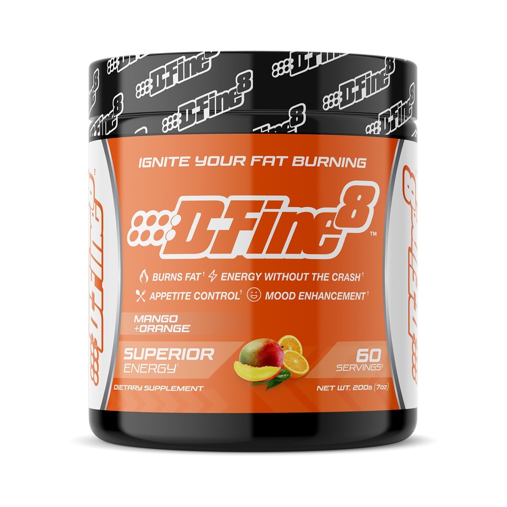 Thermogenic Pre-Workout Energy Powder & Shredding Supplement, Boost Energy Mood & Focus, Sugar Free, Enthält Senaktiv, Endurance, 300mg Koffein, N-Acetyl-L-Tyrosin (Mango Orange)