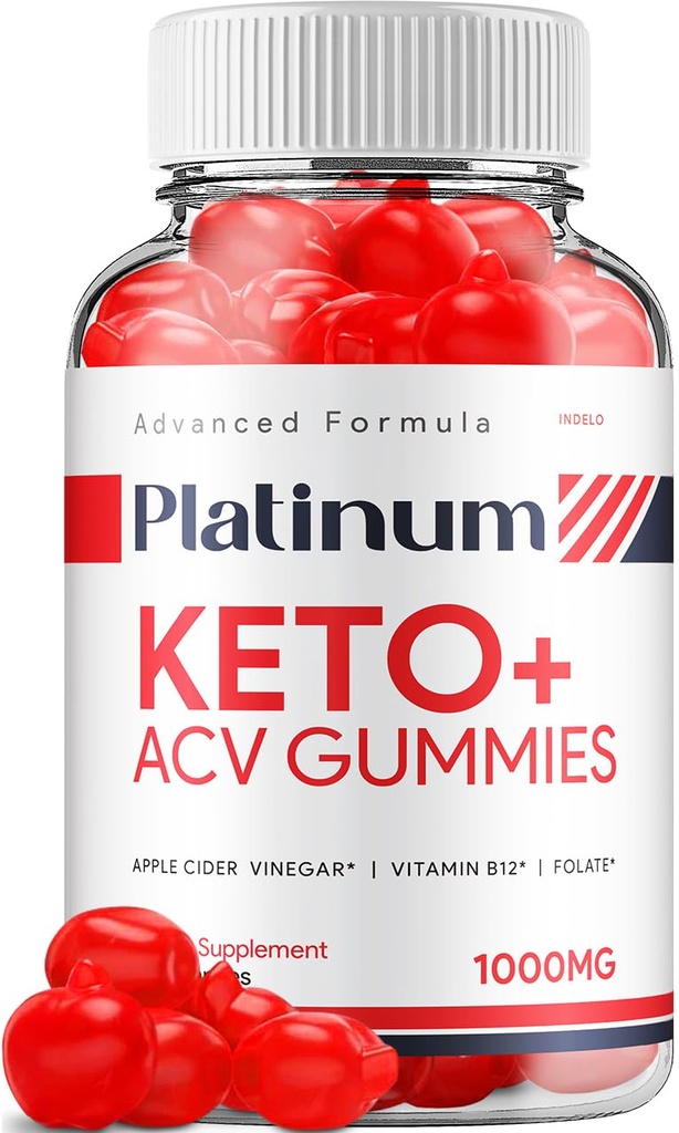 Gummies Platinum Keto ACV - Formule avancée Platinum Keto Plus ACV Gummies Apple Cider Vinegar Platinum ACV Gummies Dietary Supplément Avis Hommes Femmes (60 Gummies)