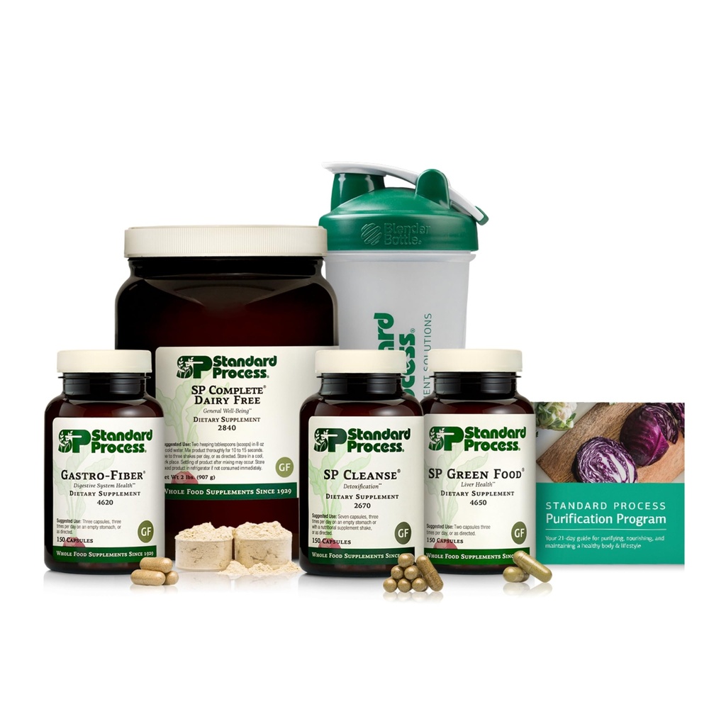Standard Process Purification Product Kit mit SP Complete Dairy Free und Gastro Fiber - 21-Day Detox für gesunde Körperpflege - Vegan, Gluten-Free & Non-Dairy - 1 Kit