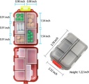 Wöchentliche Reise Pille Organizer Box, 10 Komponenten Kleine Falten Medizin Case Holder, Täglich PM Morgen Nacht Tasche Reise Kapselspender für Vitamin, Fischöl, Supplement, Tablet, Grau