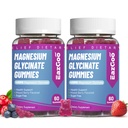 Magnesium Glycinat-Gummien 400mg mit L-Threonin 200mg - Zuckerfreie Magnesium-Kalium-Ergänzung mit Vitamin D, B6, CoQ10 für Muskel - 120 Gemischte Beeren Flavored Gummies