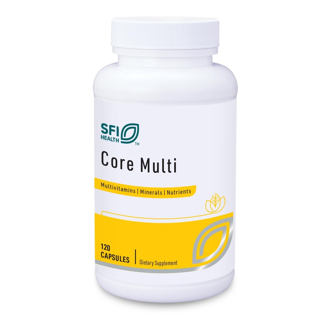 Klaire Labs SFI Health Core Multi - Multimineral & Multivitamin Beilage ohne Eisen - Vitamine & Chelatminerale mit natürlichen gemischten Carotinoiden, Vitamin C & E - für Männer & Frauen (120 Kapseln)