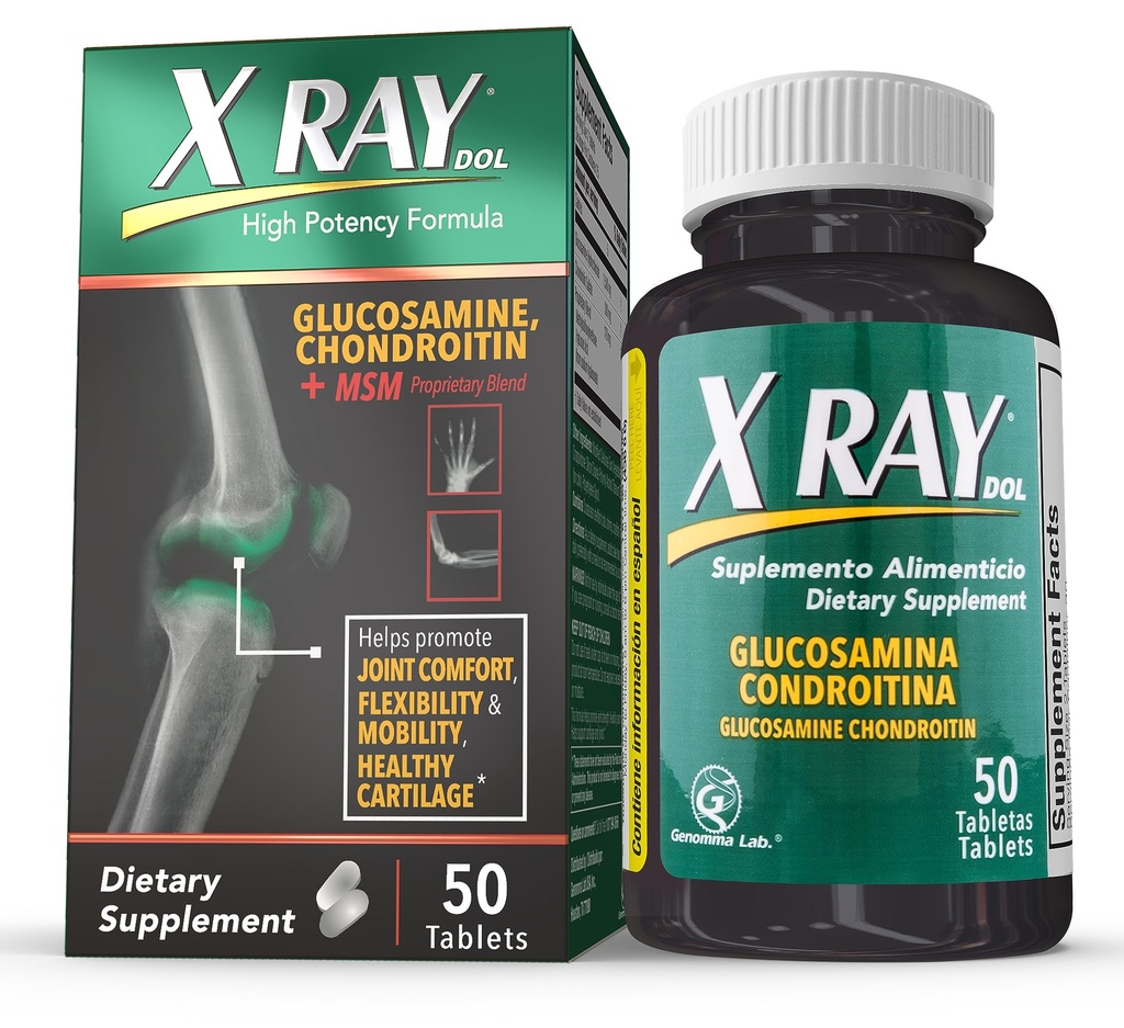 X Ray High Potency Joint Health Supplement, mit Glucosamin 1500mg, Chondroitin 300mg, MSM 120 mg, Unterstützt gesunde Gelenke, Knochen & Knorpel - 50 Count