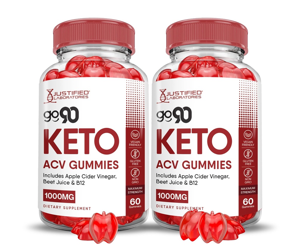 (2 Pack) Go 90 Keto ACV Gummies Fortgeschrittene Formel 1000MG Go90 Keto Gummies Apfel Apfelessig Formuliert mit Granatapfel-Blütensaft Pulver B12 Vegan Non GMO 120 Gummys
