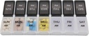 Pill hebdomadaire de 7 jours AM PM Organisateur, ShysTech Grande Pill Case Boîte pour pilules/vitamine/Suppléments/médication (Séparable, Petit Noir/Blanc)