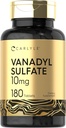 Carlyle Vanadyl Sulfate 10mg | 180 Tablet Kapseln | mit Chrom Picolinat | Vegetarisch, Non-GMO, Glutenfreie Ergänzung