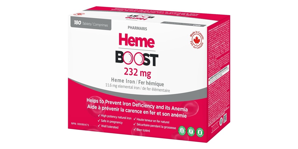 Hemeboost 11.6mg (232mg Heme Iron) I 180 Tabletten | Hohe Potenz Natürliche Eisenergänzung I Hohe Absorption &amp; Sanft auf Stomach I Eisen Pillen für Erwachsene & Sicher für die Verwendung in Schwangerschaft (3)
