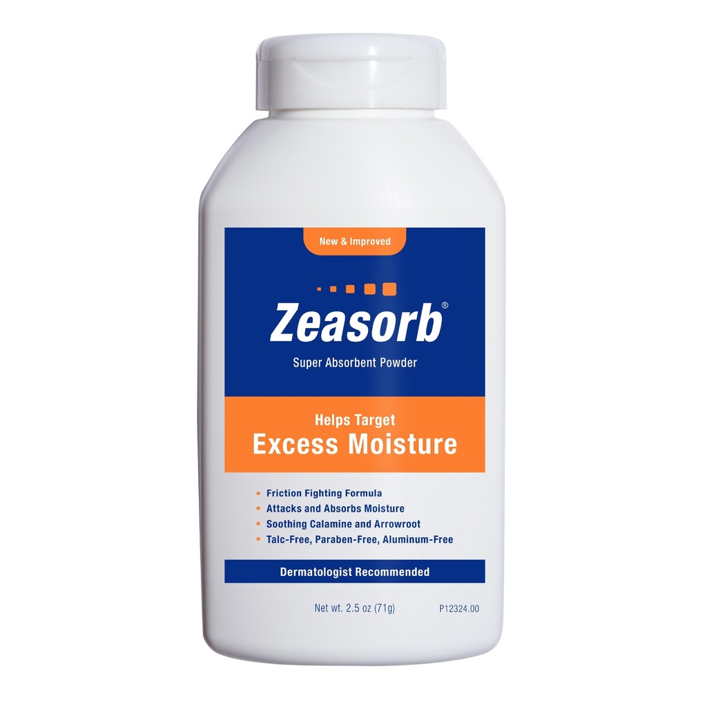 Zeasorb Prevention, Super-Absorbens überschüssiges Feuchtigkeitspulver, um Chafing & Itching zu verhindern, 2.5 Oz