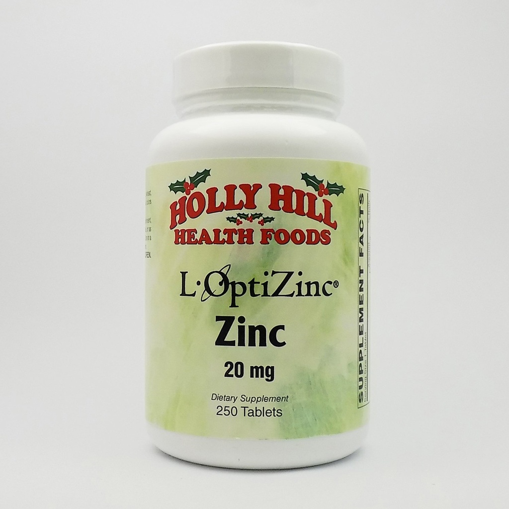 Holly Hill Health Foods, Zinc 20 MG, 250 Tablets