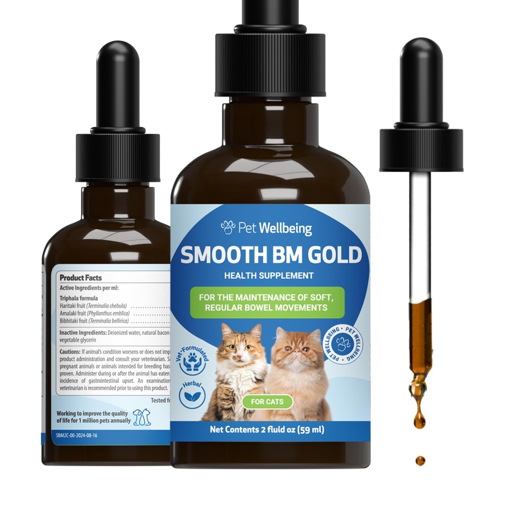 Bien-être animal Or BM lisse pour chats - Relief de constipation douce pour les félines - Supplément naturel à base de plantes 2 oz (59 ml)