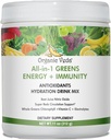Organic Veda Super Greens Antioxidant Hydration Drink Mix Powder with Electrolytes for Energy, Immunity - Daily Organic Superfoods Chlorophyll, Beet, Moringa, Chlorella, Spirulina, Turmeric - 11 oz