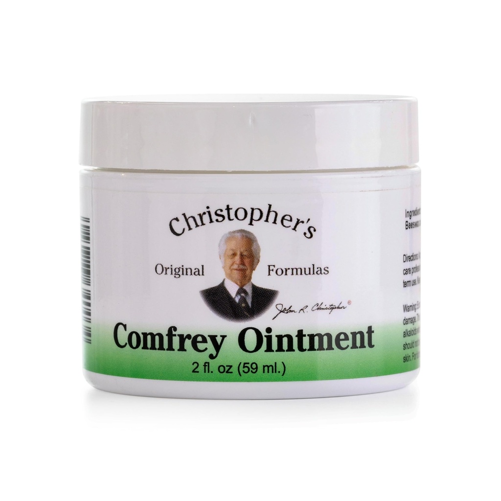 Formules originales de Christopher Comfrey Ointment, 2 once – Onguent à base de plantes avec feuille de Comfrey biologique dans une base naturelle de cire d'abeilles et d'huile d'olive