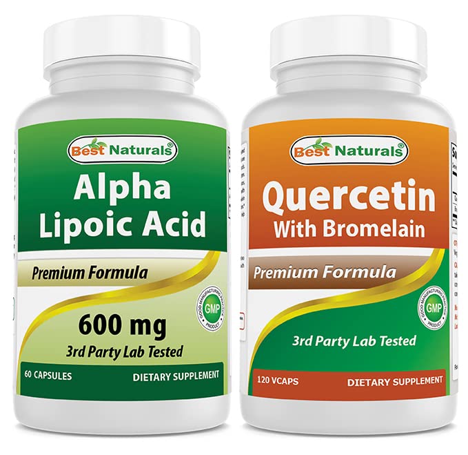 Best Naturals Alpha Lipoic Acid 600 mg & Quercetin with Bromelain