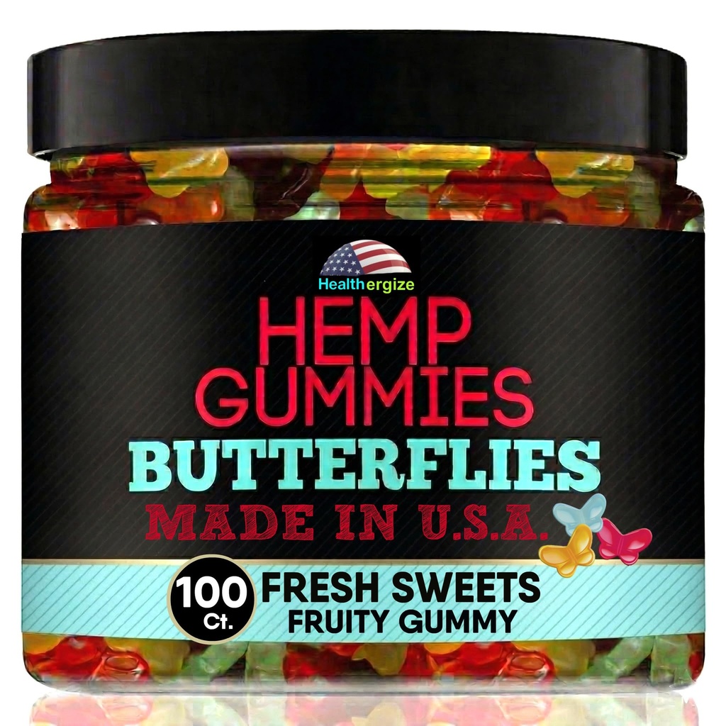 Gommies de chanvre Butterflies Delicious Premium Ours Gummy Edibles-Fresh Fruity Saveurs-Natural Candy Peace and Relaxation-pour le sommeil, le calme, la détente-Fabriqué aux États-Unis-100 comte