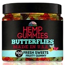 Hanfgummis Premium-Delicious Schmetterlinge Gummy Bear Edibles-Fresh Fruity Flavors-Natural Candy Peace and Relaxation-for Sleep, Calm, Relax-Made in USA-100 Count