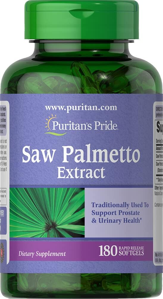 Puritan's Pride Saw Palmetto Extract, unterstützt Urinary Function und fördert Prostata Heatlh, 180 Count
