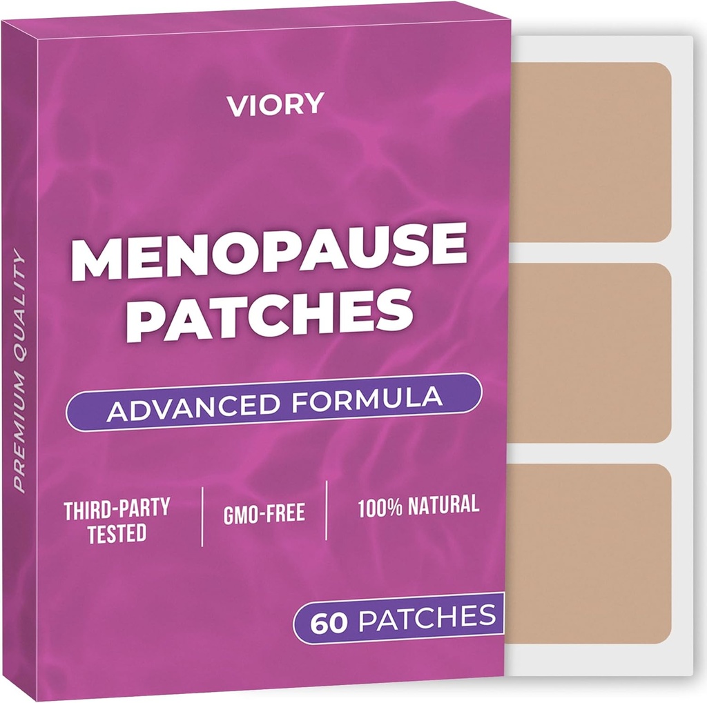 Menopause Relief Patches (Pack von 60) - 100% Natural Patch - mit Biotin, D, Kurkuma, B12 - Erweiterte Formel