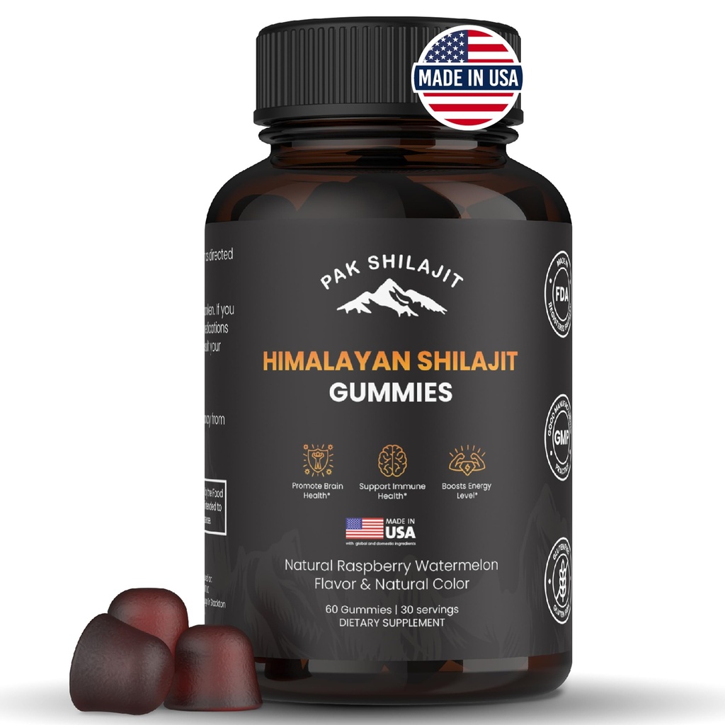 Gummy chilajit pur séché au soleil pour hommes et femmes