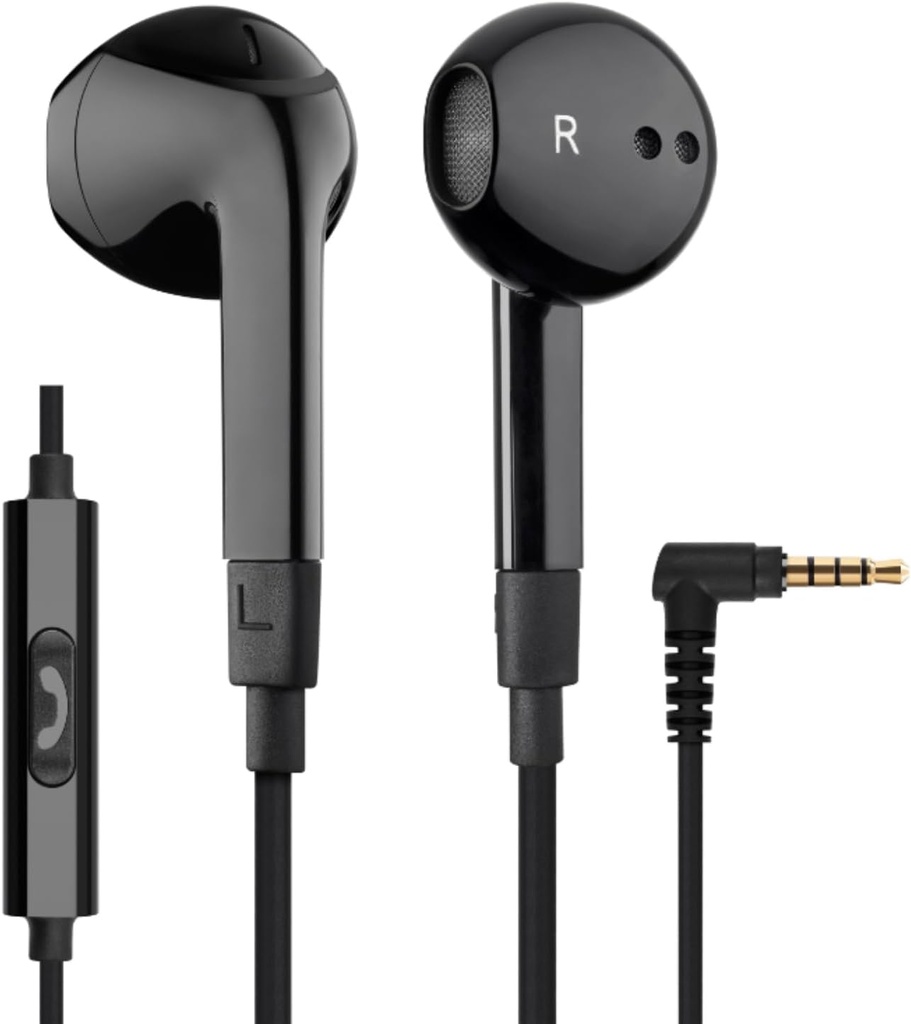LUDOS FEROX Ecouteurs câblés dans l'oreille casque, garantie de 5 ans, écouteurs avec microphone, isolation de bruit Cordé pour 3.5mm Jack Ear Buds pour iPhone, Samsung, ordinateur, ordinateur portable, enfants, élèves de l'école
