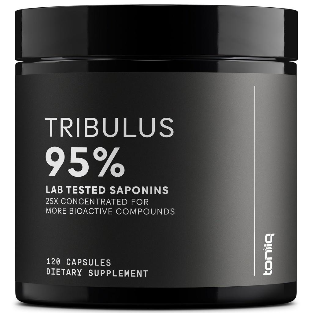 Toniiq Tribulus Terrestris für Herren - Ultra High Potency 25:1 Extrakt mit 95% Saponins - 1300mg Pure & Concentrated Formula - Third-Party Lab Getestet für Reinheit & Qualität - 120 Kapseln