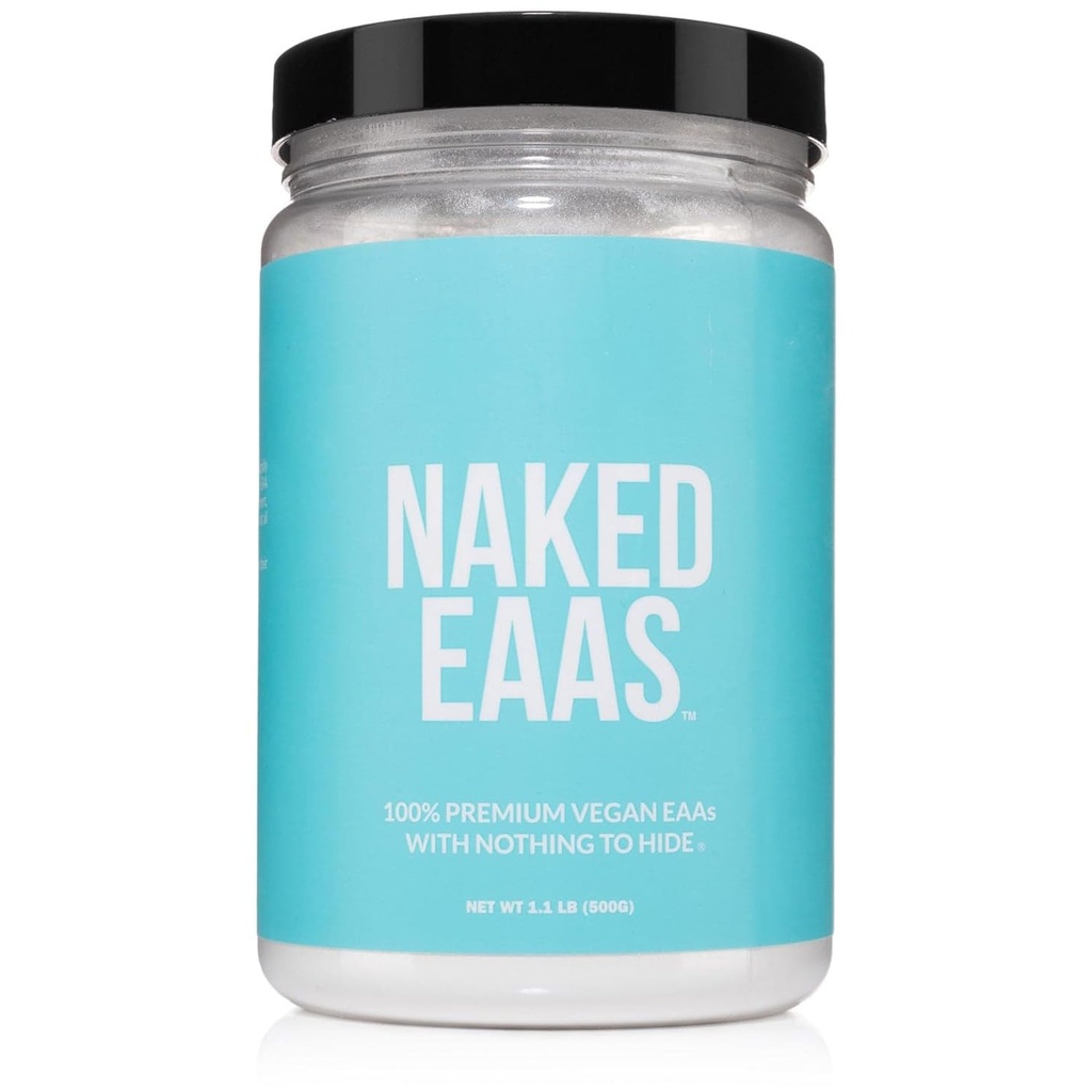 NAKED EAAs Aminosäuren Pulver - 50 Servierungen - Vegan Unflavored Essential Amino Acids 500 Grams - Instantized All Natural EAAs Powder Supplement