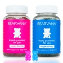 BEARVANA Top & Peach Support Combo Pack Gummi für Damen | 9 Kräuterextrakte einschließlich Fenugreek, Maca & Fennel | Essential Vitamins | Berry Flavor | 2-Pack (120 Gummi)