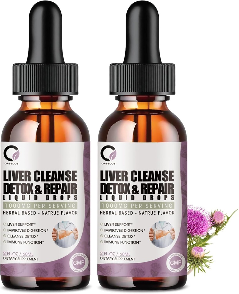 4 Fl Oz - Liver Cleanse Detox & Repair Liquid Drops - 1000mg Milchdistel Extrakt Tropfen Ergänzung für Leberreiniger & Detox, Antioxidans, Verdauungsunterstützung