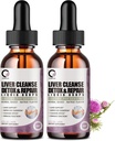 4 Fl Oz - Nettoyer le foie Détox et réparer les gouttes liquides - 1000mg Lait Extrait de chardon Supplément gouttes pour nettoyer le foie et detox, antioxydant, soutien digestif