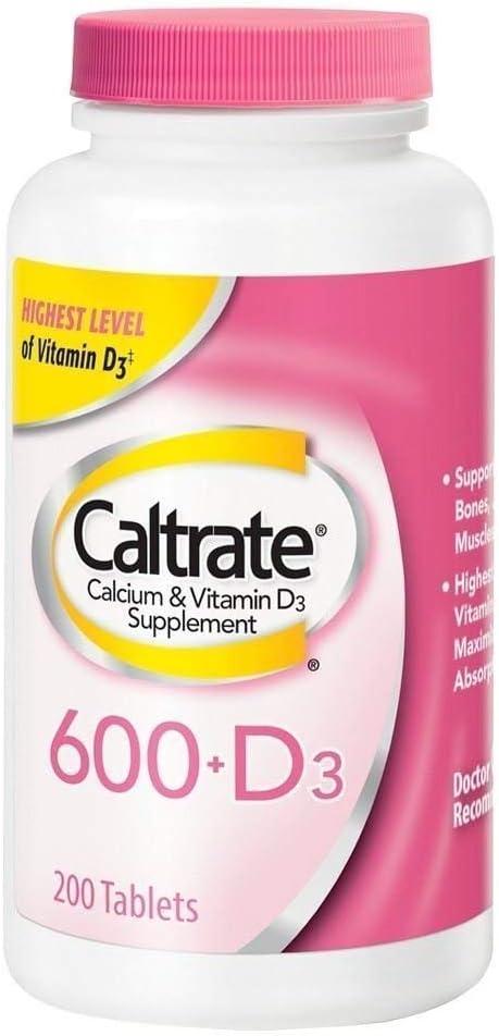 Caltrate 600+d Kalziumergänzung mit Vitamin D Tabletten, 200 Ea (Pack von 3)