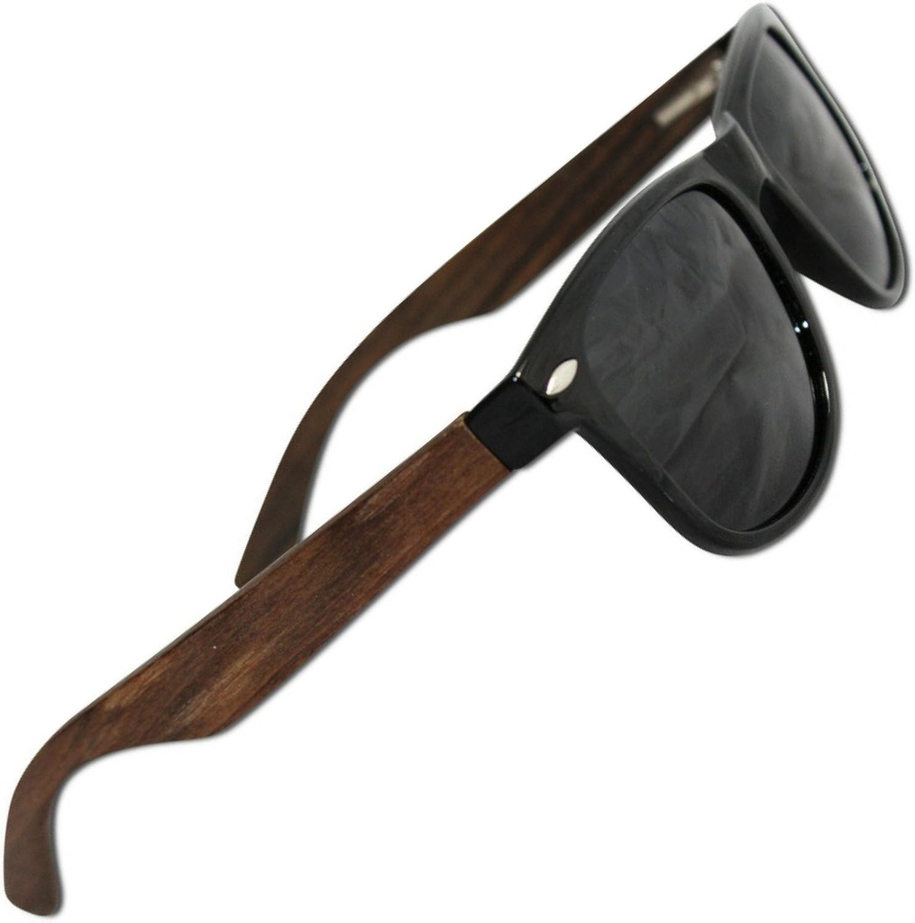 Eye Love Polarized Sonnenbrillen für Männer und Frauen, Glare-Free, 100 Prozent Uv Blocking (100 Prozent Real Ebony Wood Sides mit unzerbrechlichen Tr90 Plastic Front)